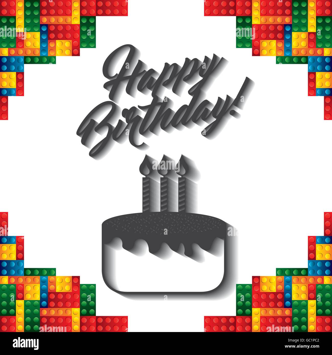 Icono de bastidor de Lego. Feliz Cumpleaños diseño. Gráfico vectorial  Imagen Vector de stock - Alamy