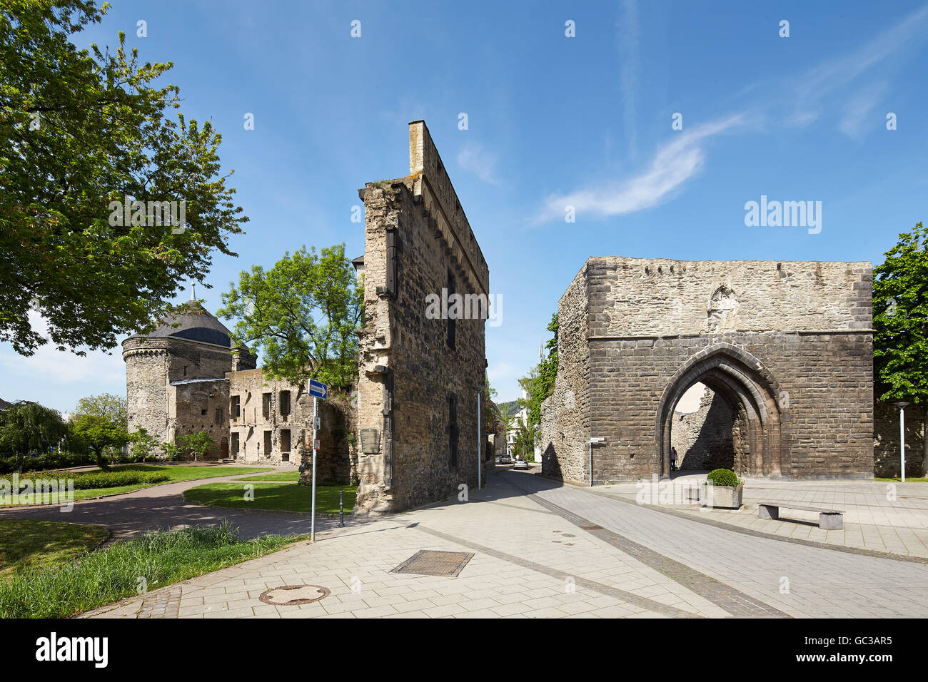 La histórica muralla de la ciudad de Andernach, Andernach, Renania-Palatinado, Alemania Foto de stock