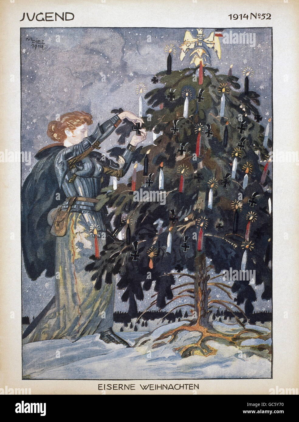 navidad, 'Navidad de hierro', impresión de la pintura Julius diez, Derechos adicionales-Clearences-no Fotografía de stock - Alamy