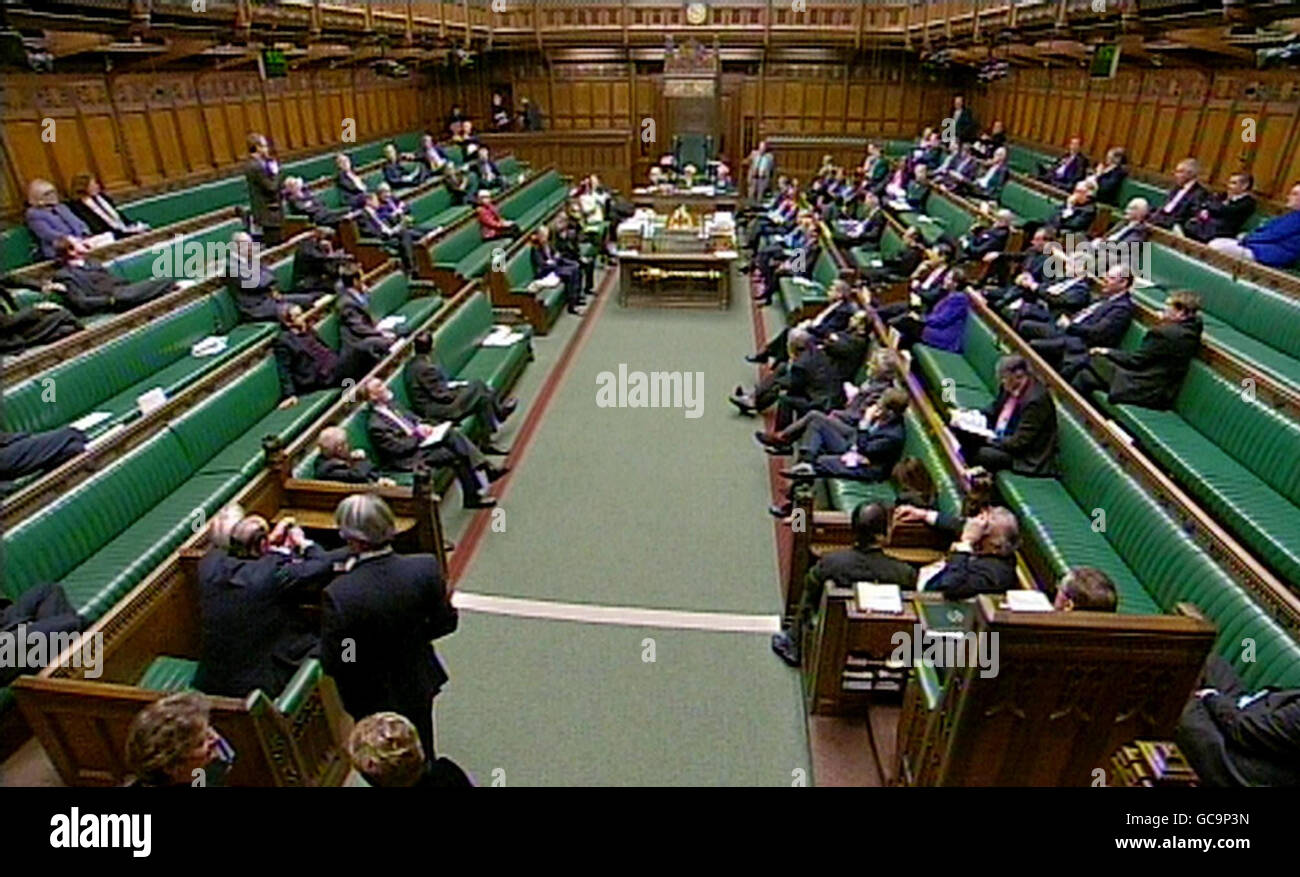 Una visión general de la Cámara de los Comunes en la votación sobre el proyecto de ley de Reforma Constitucional y Gobernanza en la Cámara de los Comunes, en el centro de Londres. Foto de stock