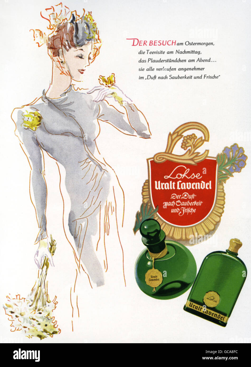 publicidad, cosméticos, perfume, Lohse Uralt Lavendel, anuncio, Alemania, 1941, Derechos adicionales-Clearences-no disponible Foto de stock