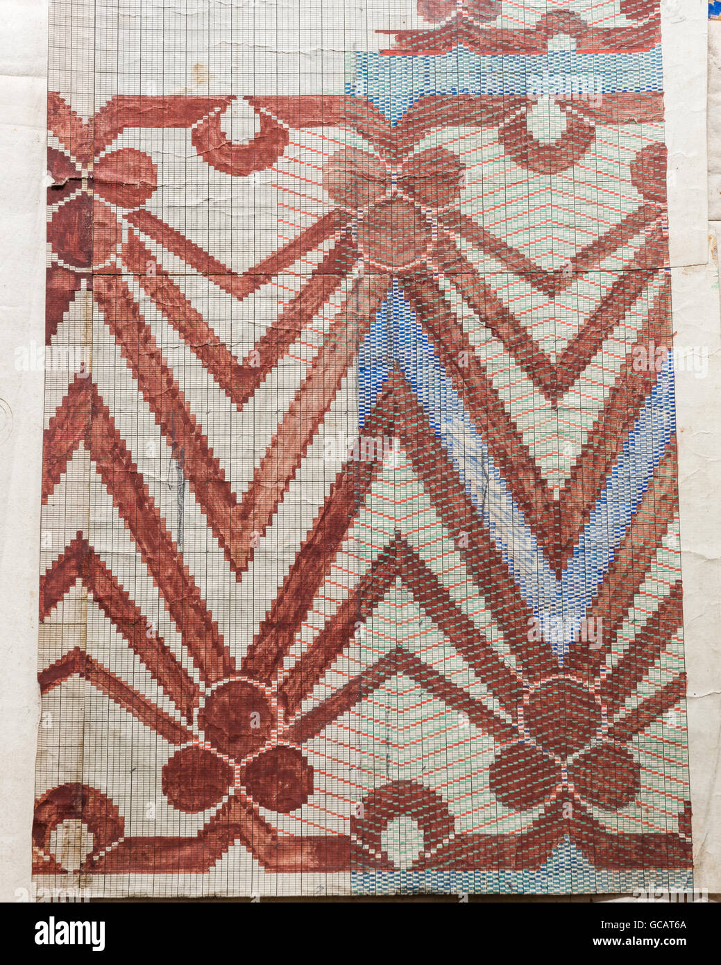 Patrones de terciopelo de seda de Rouen desde 1850 Foto de stock