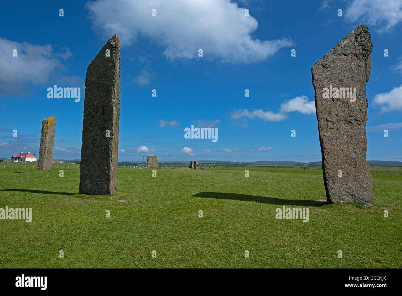 Sternness Standing Stones dentro del sitio del Patrimonio Mundial de la UNESCO, Heart of Neolithic Orkney. 10,589 de la SCO. Foto de stock