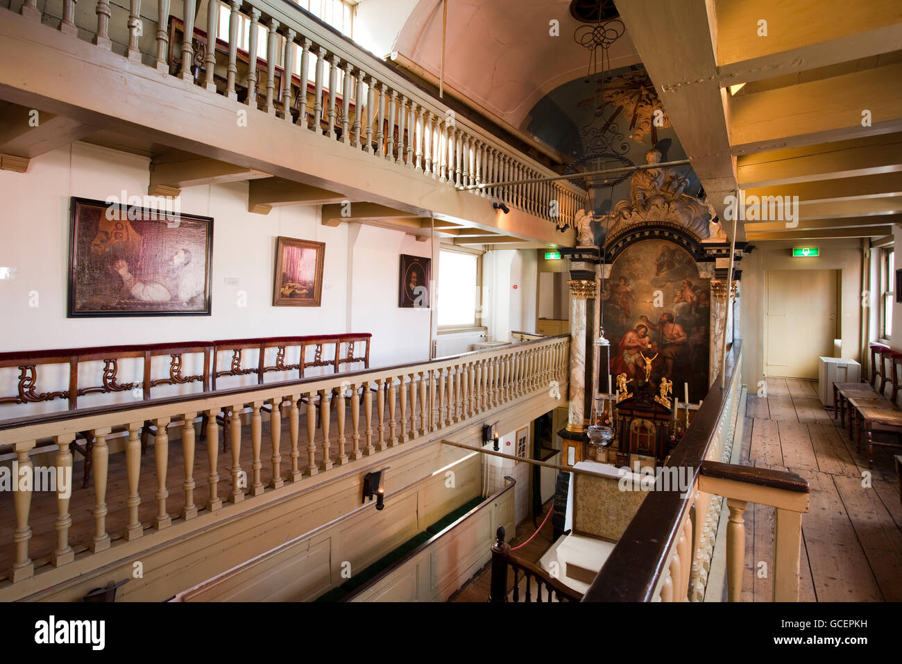 Museo Amstelkring, Ons Lieve Heer op soldadura casa de la iglesia, la Iglesia clandestina, Amsterdam, Holanda, Países Bajos, Europa Foto de stock