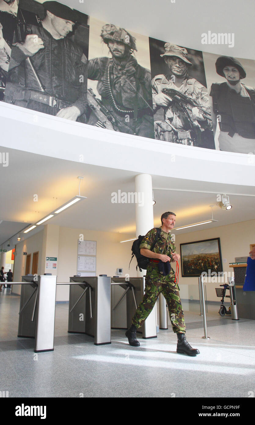 El edificio Blenheim, parte de la nueva sede de 44m para las fuerzas terrestres del Ejército Británico en Hampshire, que fue inaugurado oficialmente hoy. Foto de stock