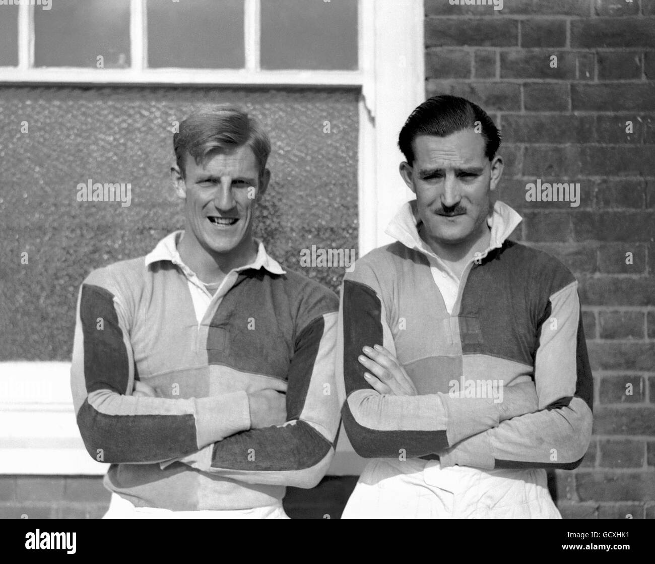 Rugby Union - Harlequins Photocall. William Philip Cathcart Davies (izquierda) y AE Agar, Harlequins Foto de stock
