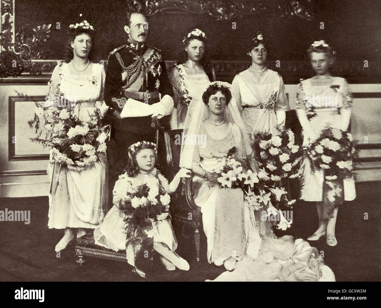 La realeza - Prince Arthur de Connaught y la princesa Alexandra, Duquesa de Fife Boda - Londres Foto de stock