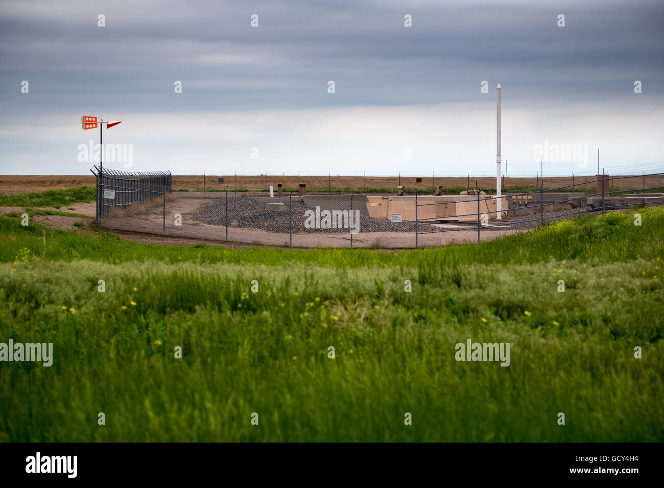 Un silo de misiles nucleares minuteman cerca gurley, Nebraska, 1 de junio de 2014. Foto de stock