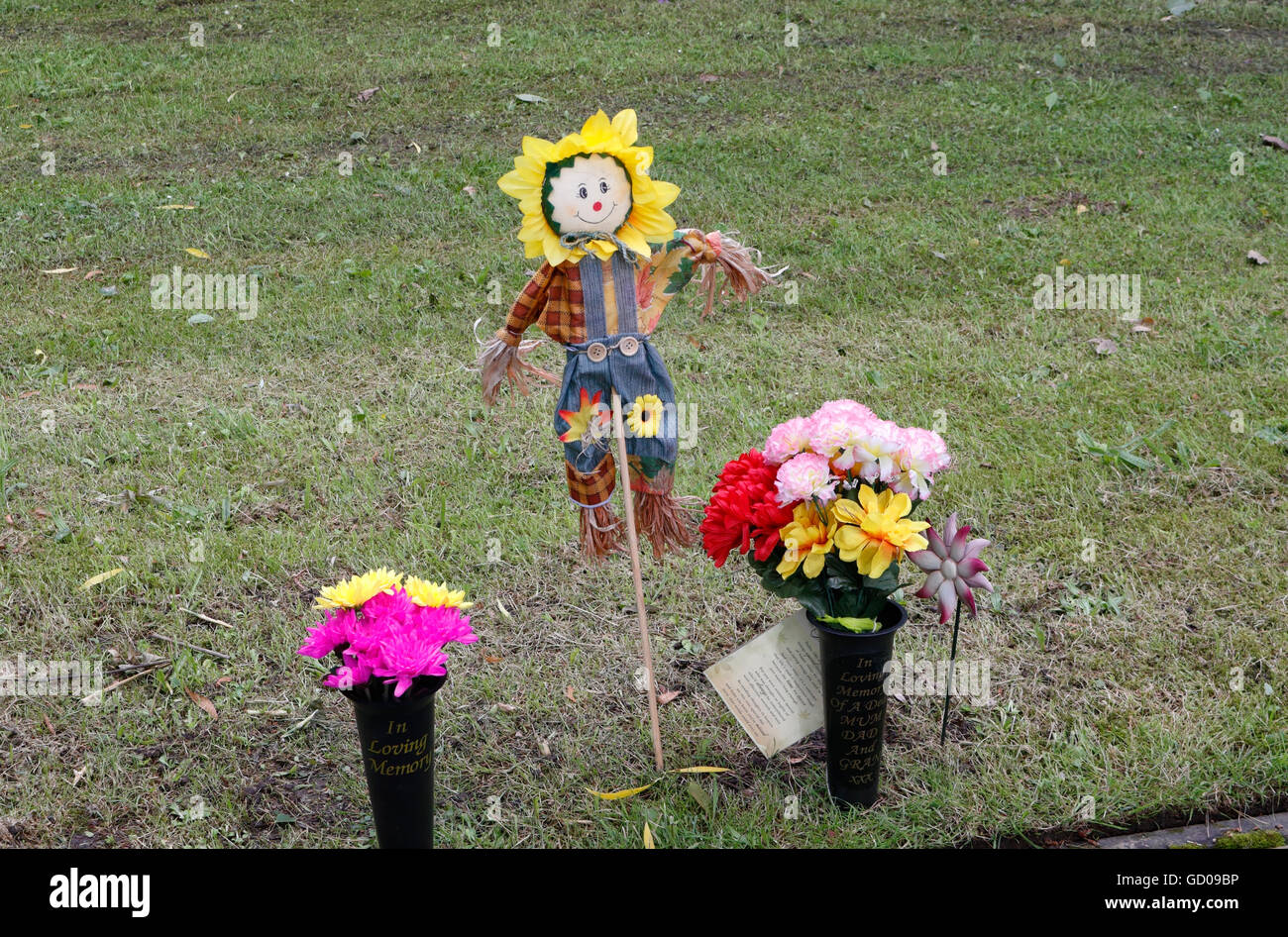 Rag Doll girasol hombre espantapájaros Foto de stock