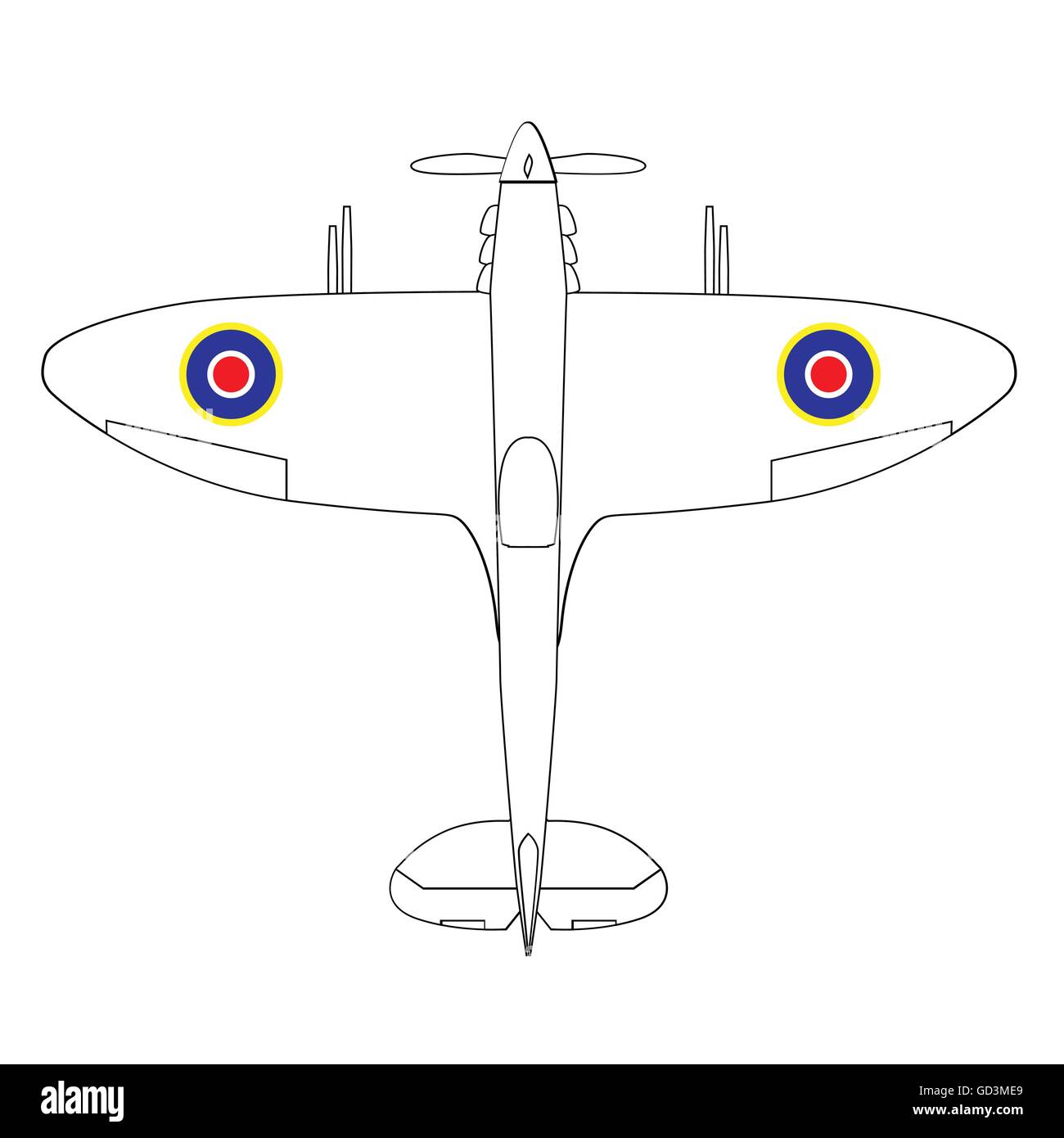 Un típico de la guerra mundial dos cazas británicos Ilustración del Vector