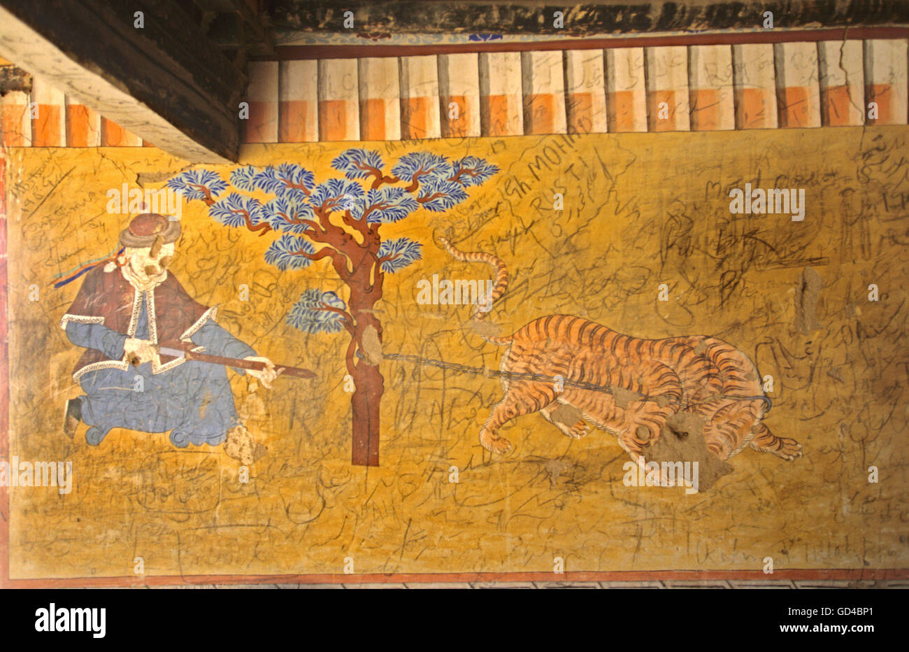 Una pintura en Leh Palace Foto de stock