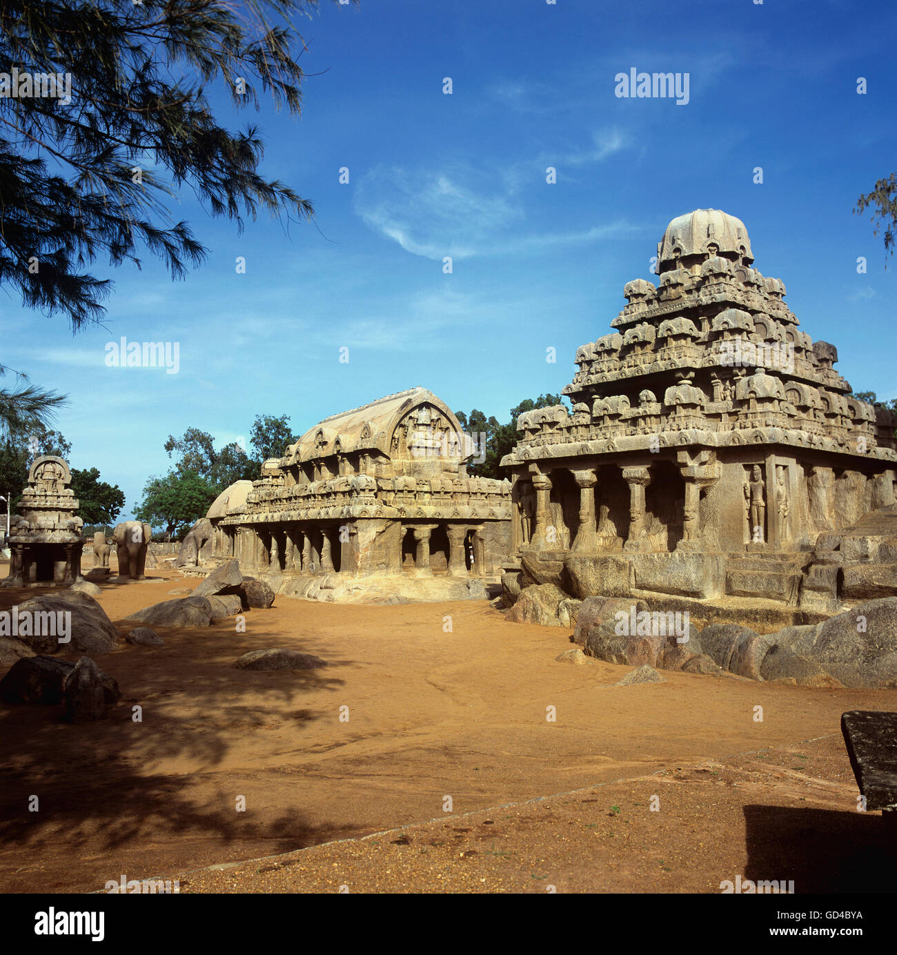 Templos de Mahabalipuram Foto de stock