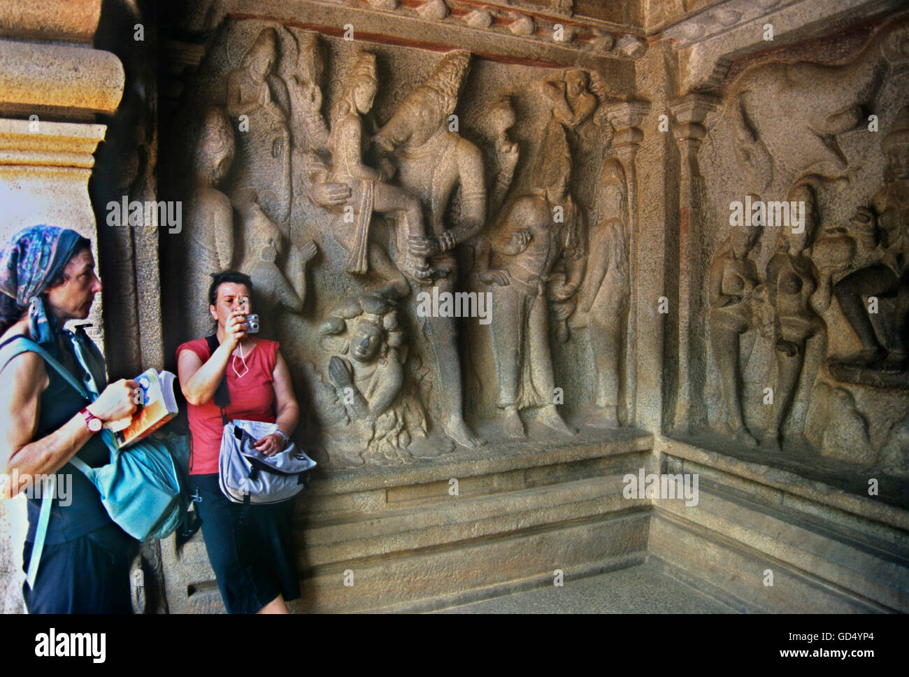 Los extranjeros , Mamallapuram Foto de stock