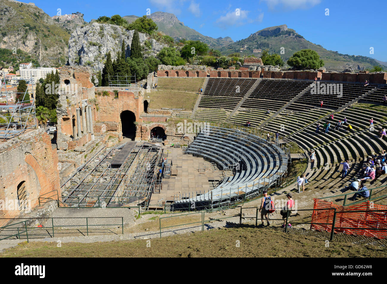 Teatro Griego - Taormina, Sicilia, Italia Foto de stock