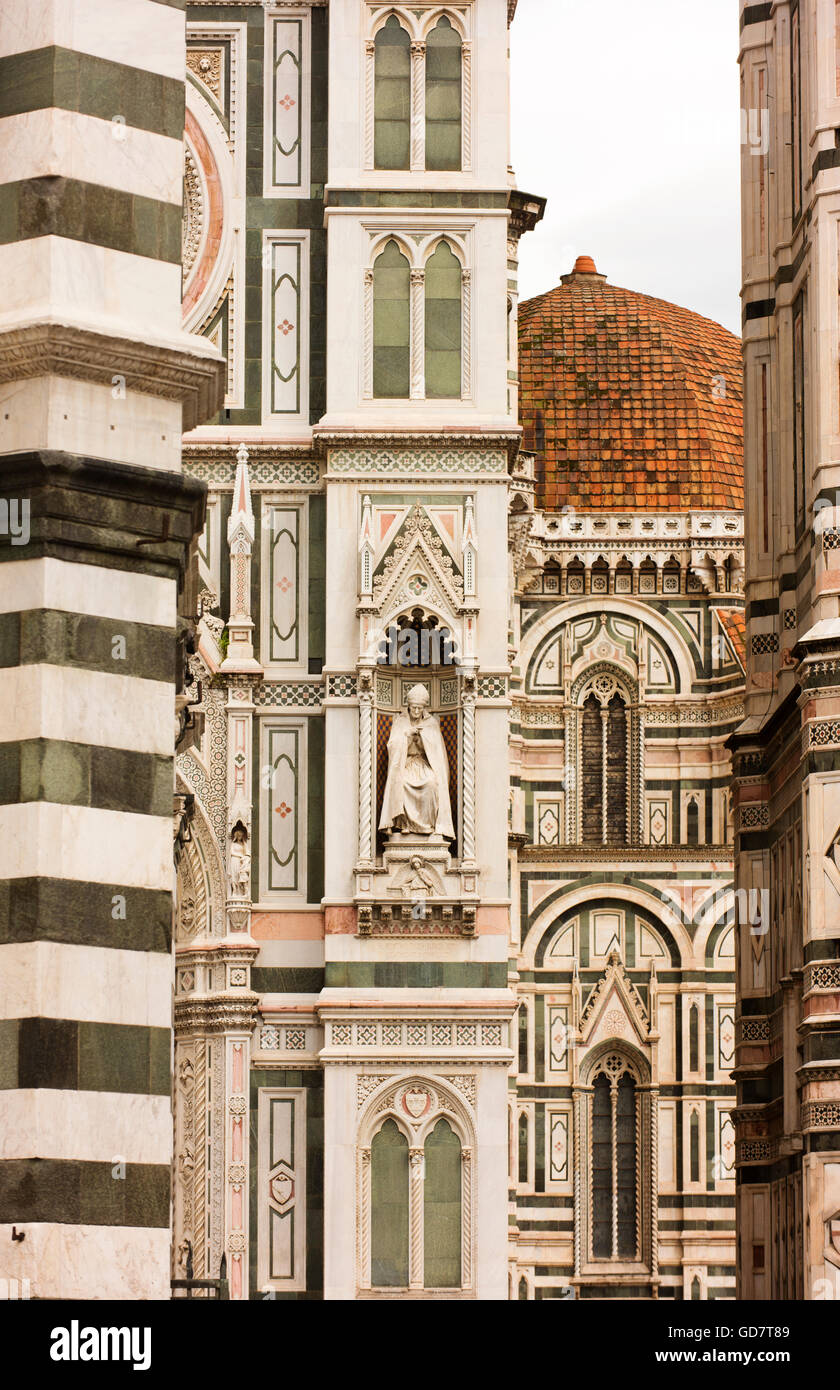 La Catedral de Florencia, o Il Duomo, detalle. Foto de stock