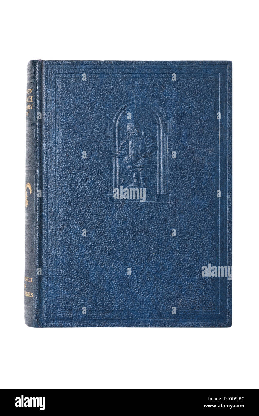 Un viejo libro con cubierta azul Foto de stock