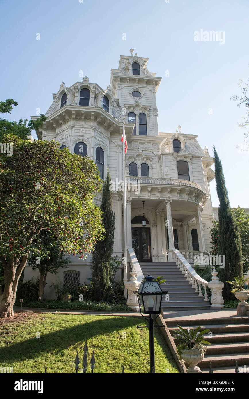 La Mansión del Gobernador de California (residencia oficial) en Sacramento, CA, EE.UU. Foto de stock