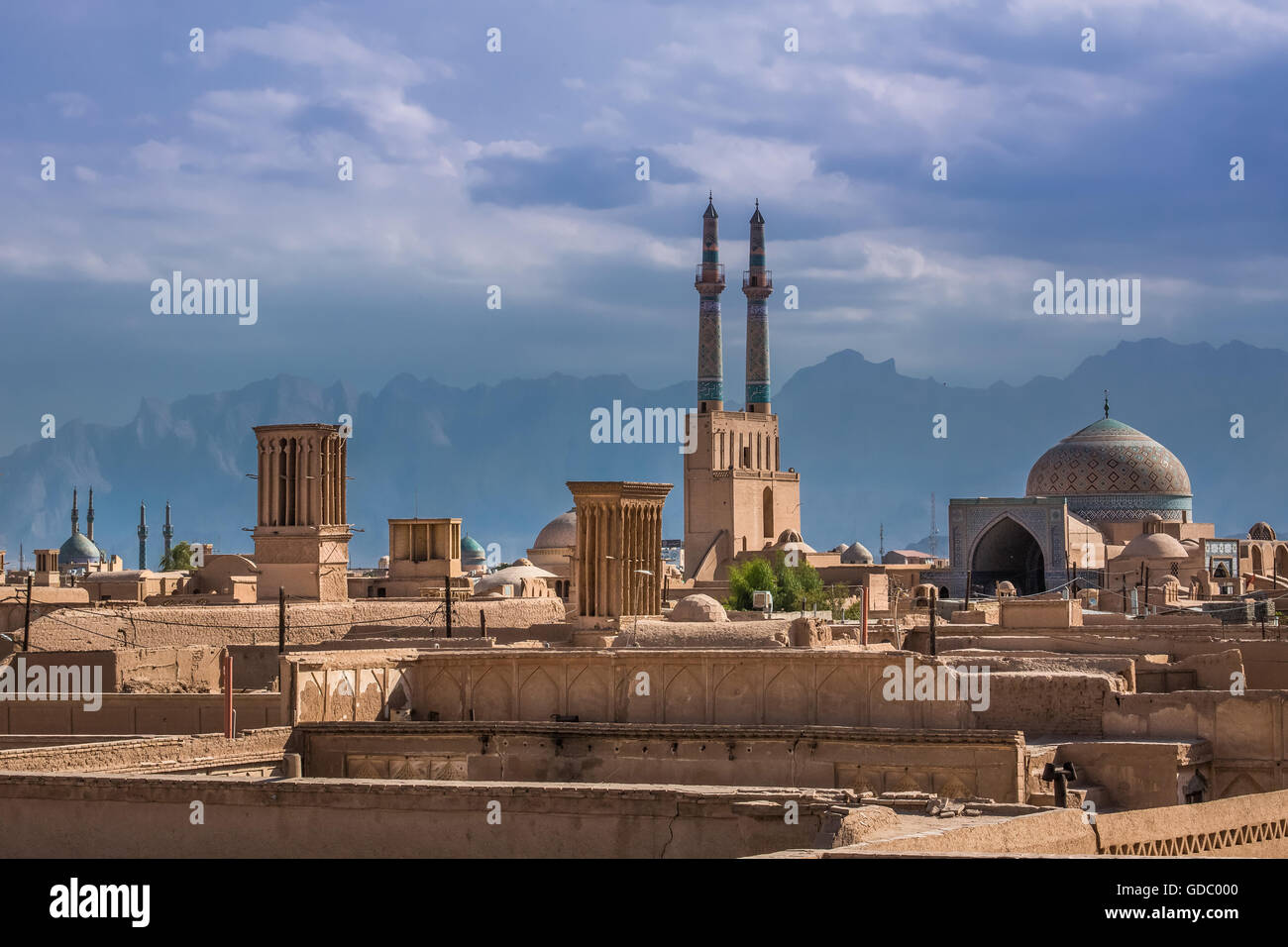 La ciudad de Yazd, Irán Foto de stock
