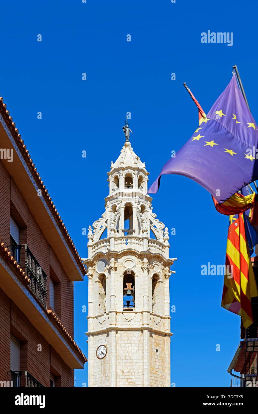 Iglesia Iglesia San Juan Bautista,torre, Foto de stock