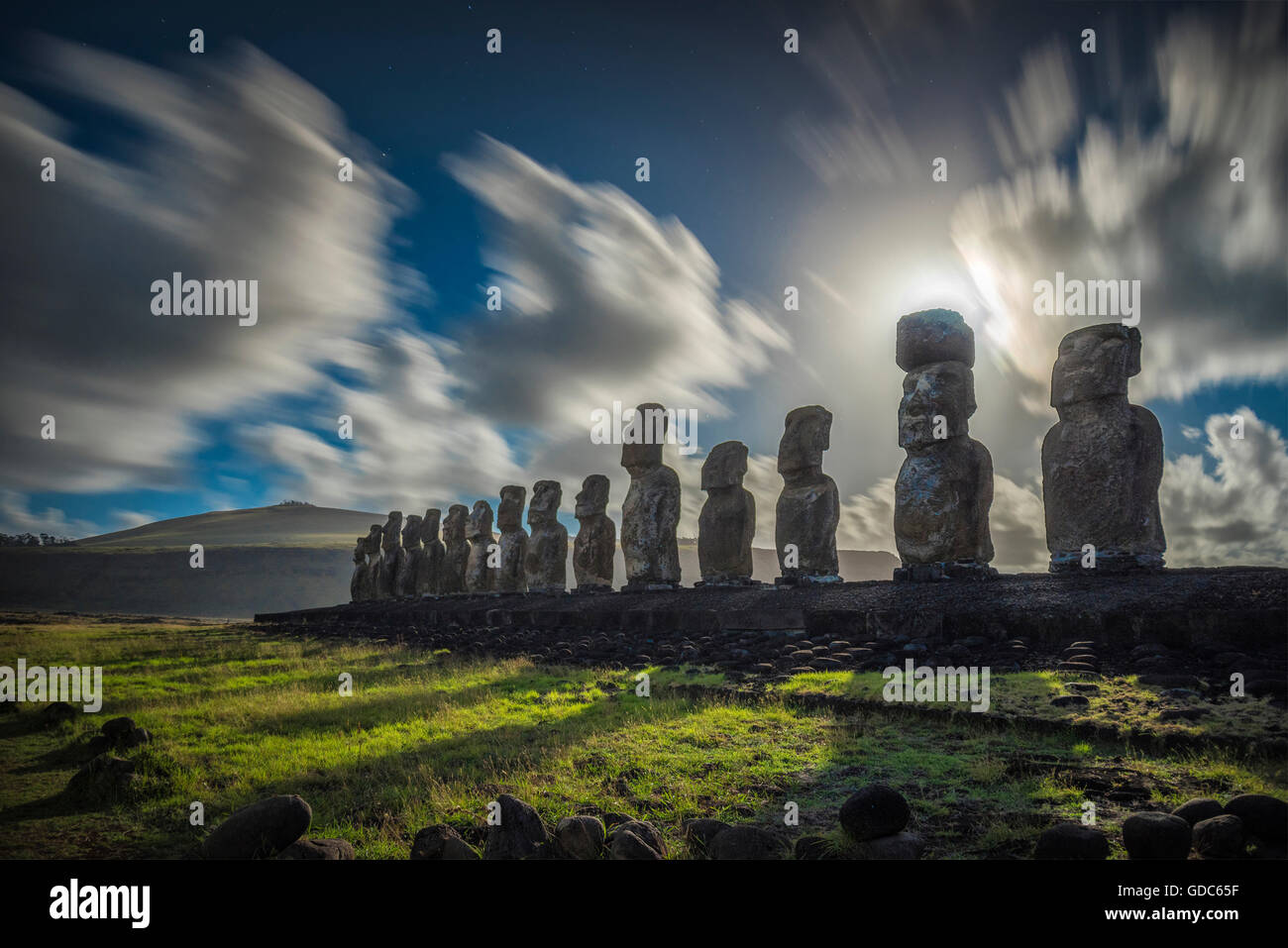 América del Sur, Chile, Isla de Pascua, Rapa Nui, Pacífico Sur,la UNESCO, Patrimonio Mundial, Foto de stock