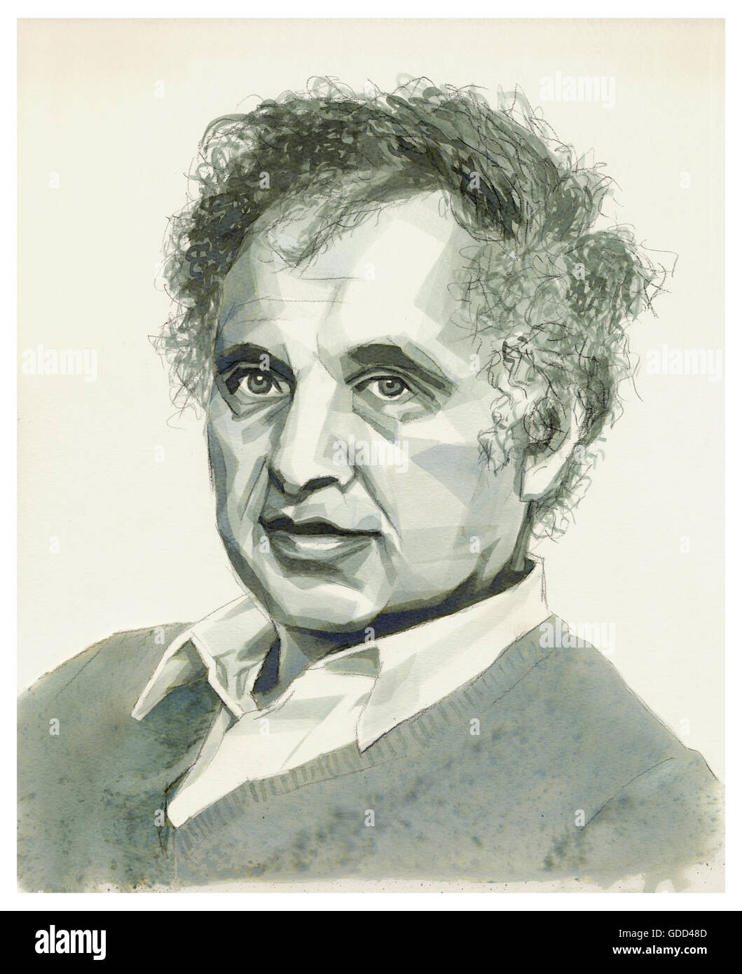Moscovici, Serge, 14.6.1925 - 16.11.2014, el científico francés (psicólogo social), retrato, dibujo monocromo por Jan Rieckhoff, 5.8.2007, Copyright del artista ya liquidados a través de INTERFOTO, ningún espacio adicional necesario Foto de stock