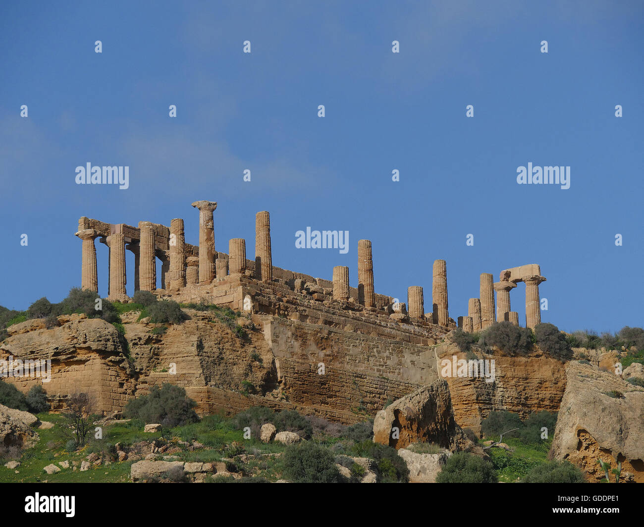 El templo griego de Juno Lacina, Vallee di templi, Agrigento, Sicilia, Italia Foto de stock