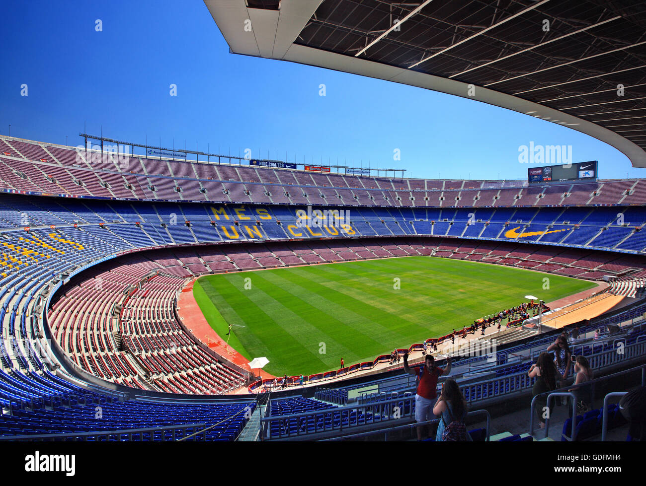 El Camp Nou, el estadio de fútbol del FC Barcelona. La ciudad de Barcelona, Cataluña, España Foto de stock