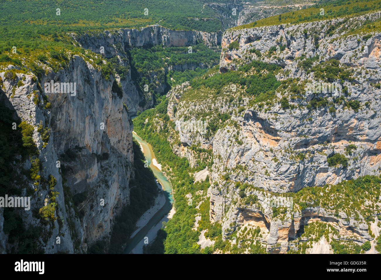 El paisaje de las Gorges du Verdon en el sudeste de Francia. Provence-Alpes-Côte d'Azur. Foto de stock