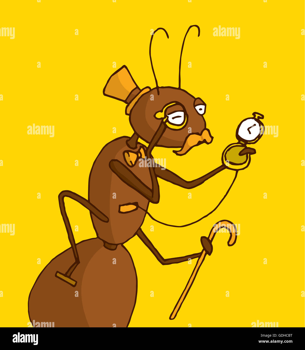 Cartoon ilustración de elegante ant experto en antigüedades Foto de stock