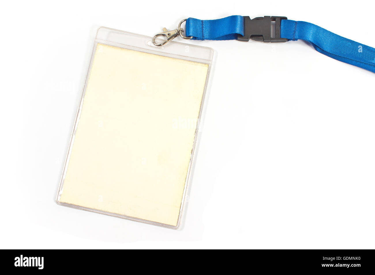 Etiqueta tarjeta ID en blanco aislado en blanco Foto de stock