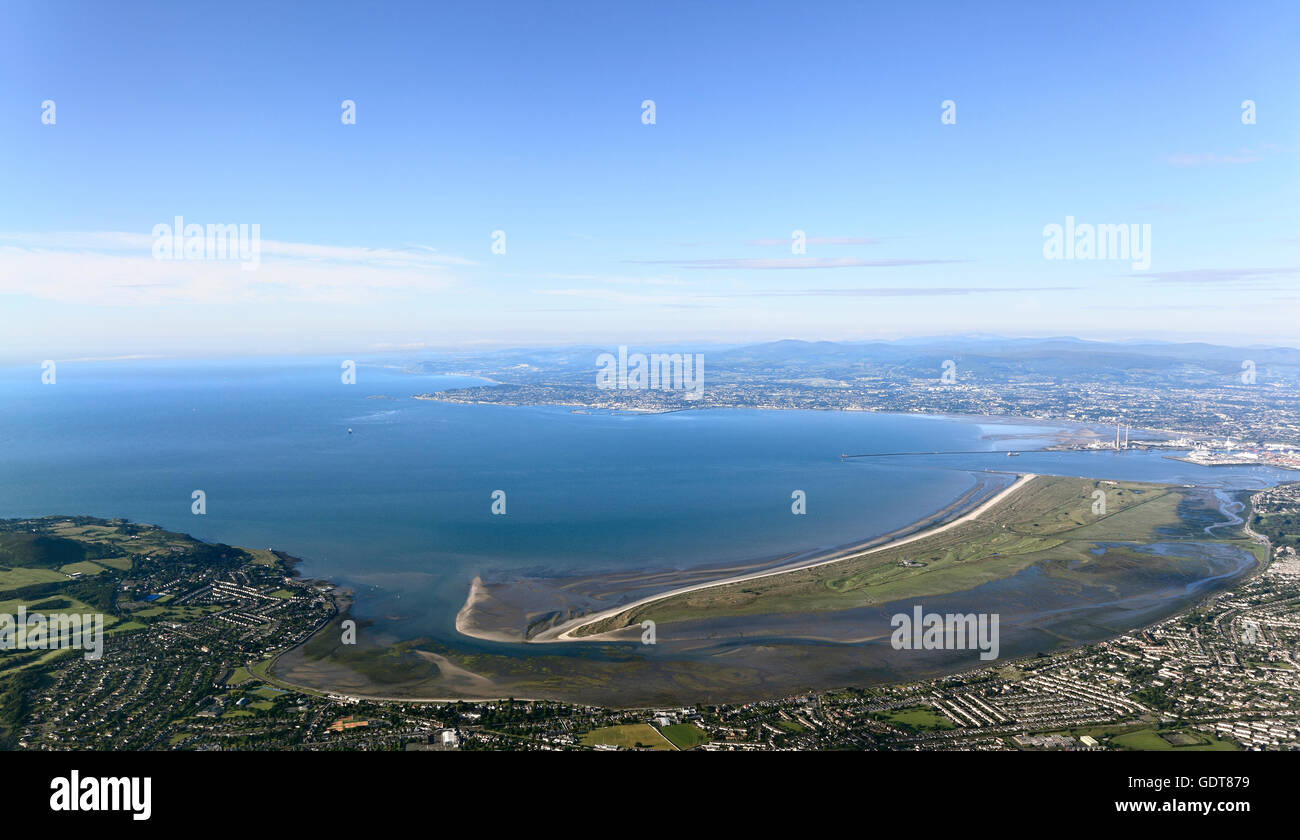 Vista aérea de la Bahía de Dublín, Irlanda Foto de stock