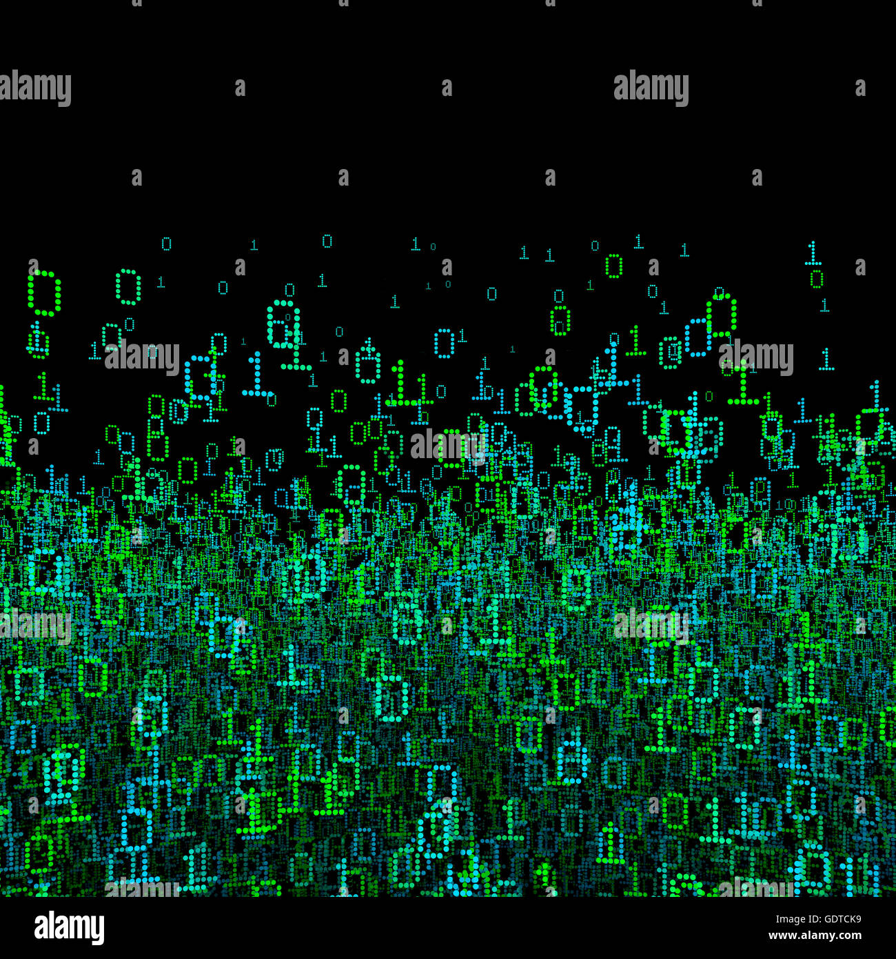 Datos binarios background / Ilustración 3D Datos binarios cloud Foto de stock