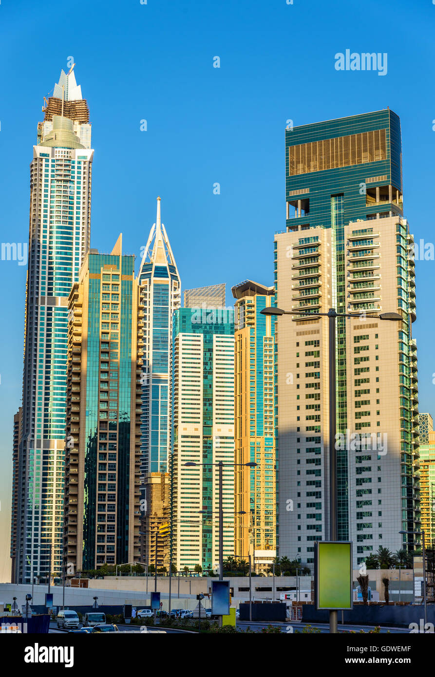 Torres Residenciales en Dubai Marina District, EAU Foto de stock