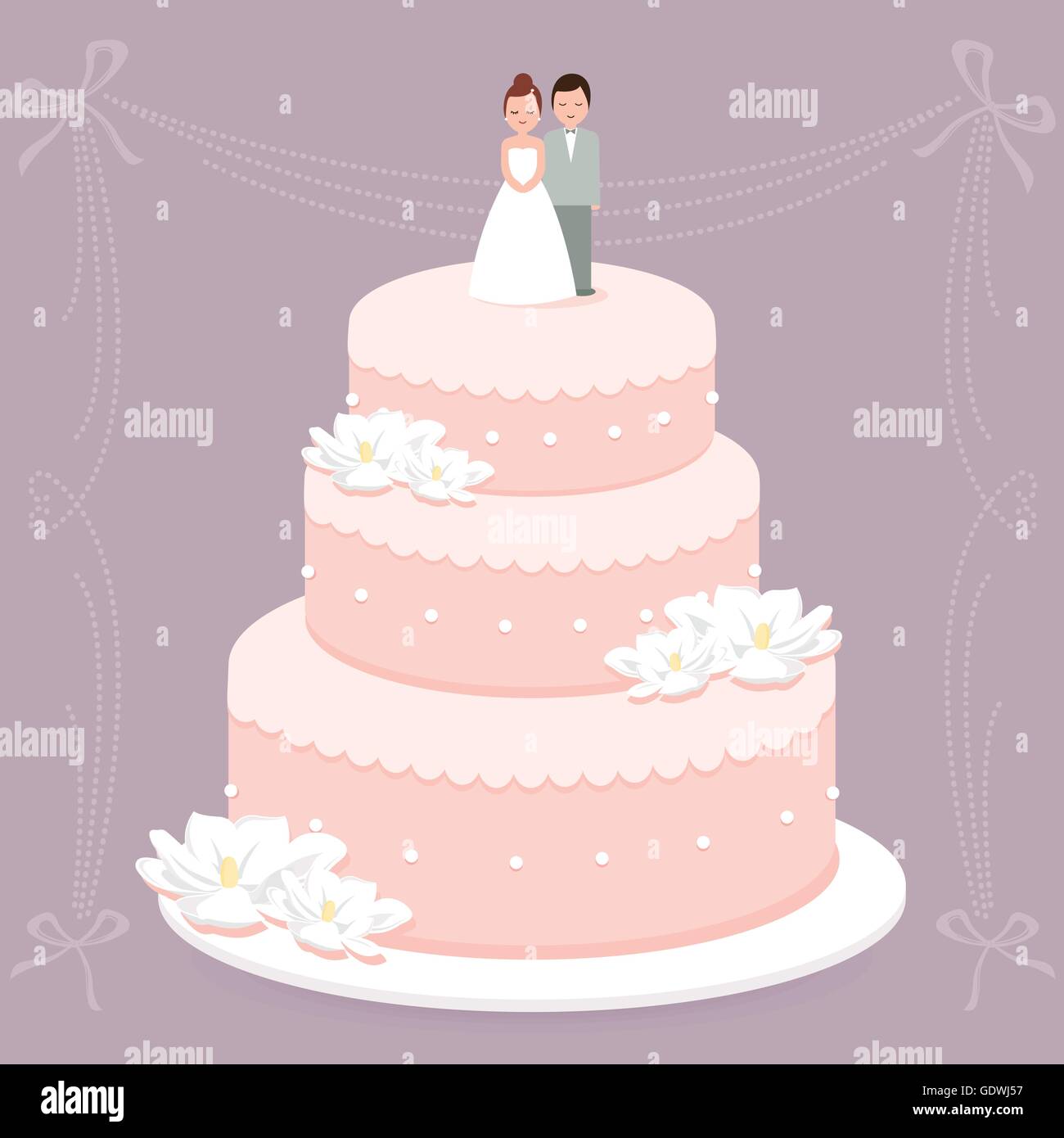Pastel de boda decorado con flores y un adorno de torta para el 