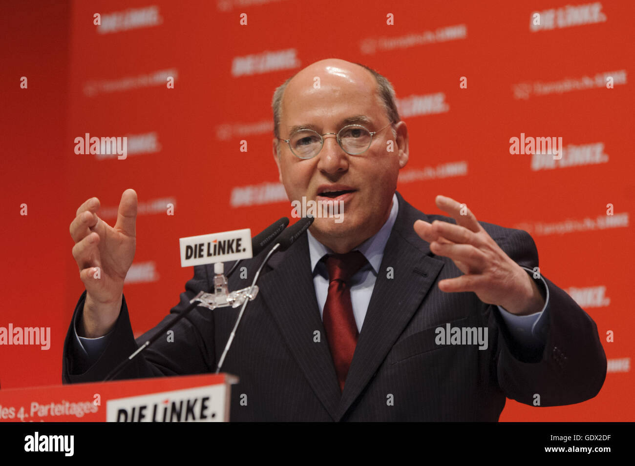 Líder del Partido Parlamentario Gregor Gysi en Berlín, Alemania, 2014 Foto de stock