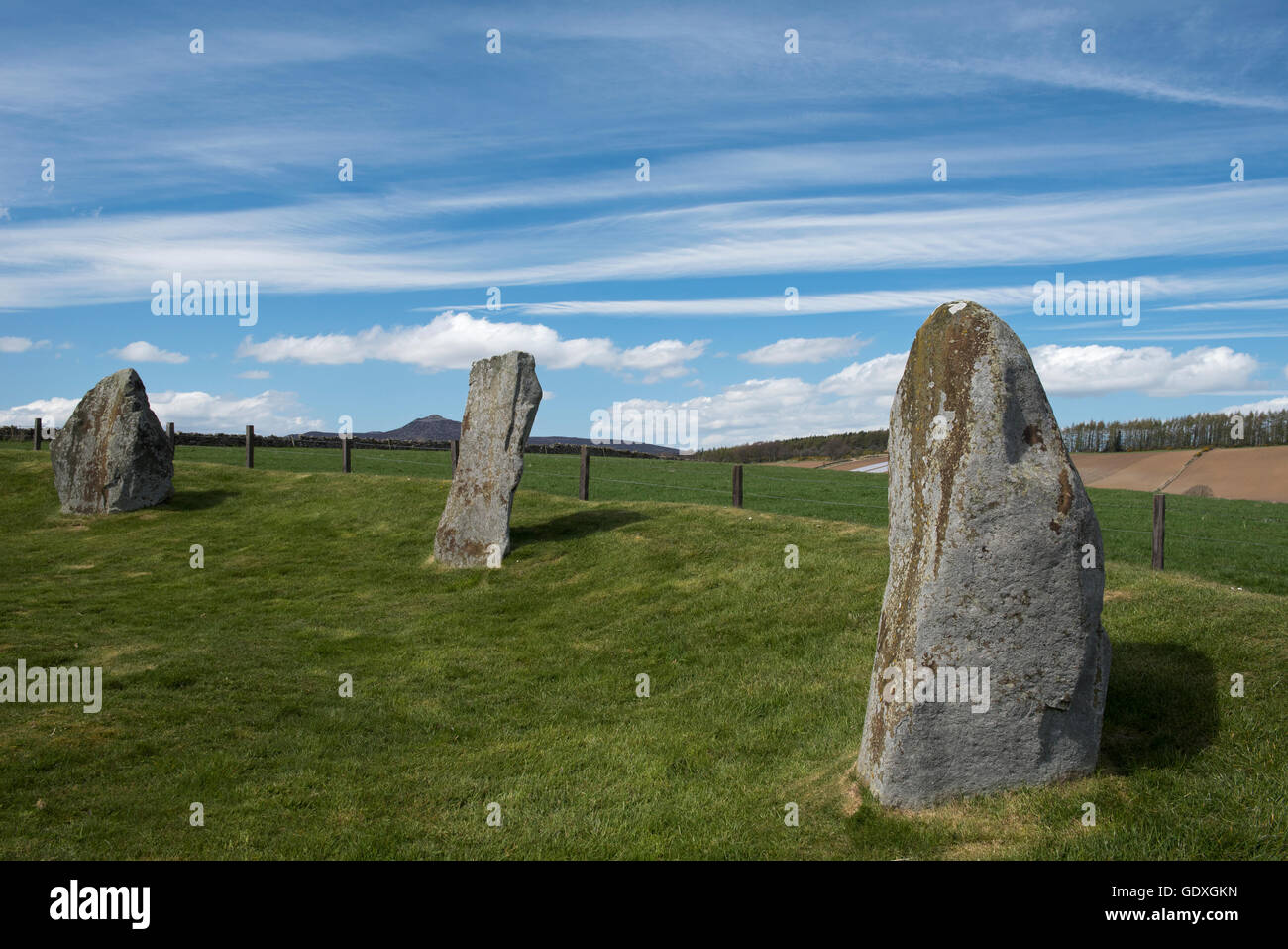 Este círculo de piedra Aquhorthies, Inverurie, aberdeenshire, Escocia Foto de stock