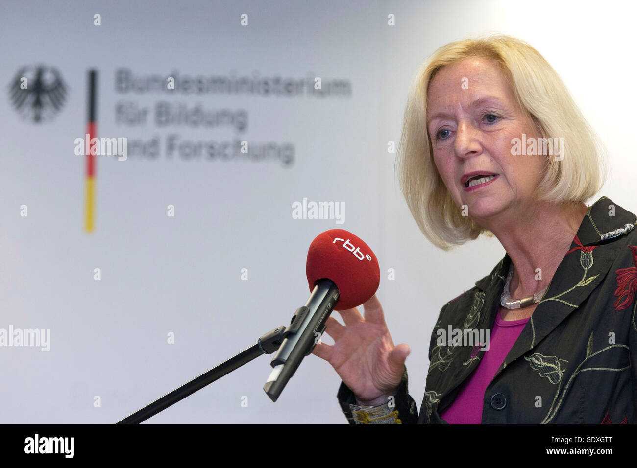 Johanna Wanka en Berlín, Alemania, 2014 Foto de stock