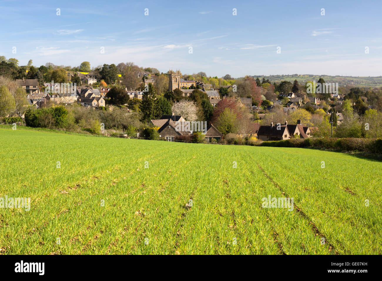 Vistas de Cotswold village, Blockley, Cotswolds, Gloucestershire, Inglaterra, Reino Unido, Europa Foto de stock