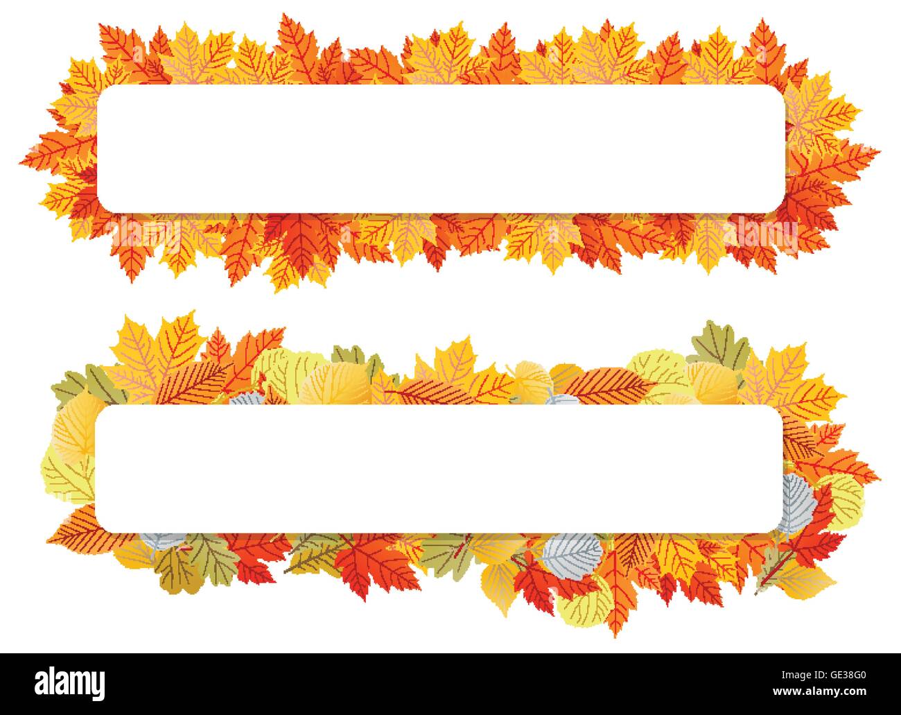 Hojas de otoño antecedentes vector Plantilla de título para cartel Imagen  Vector de stock - Alamy