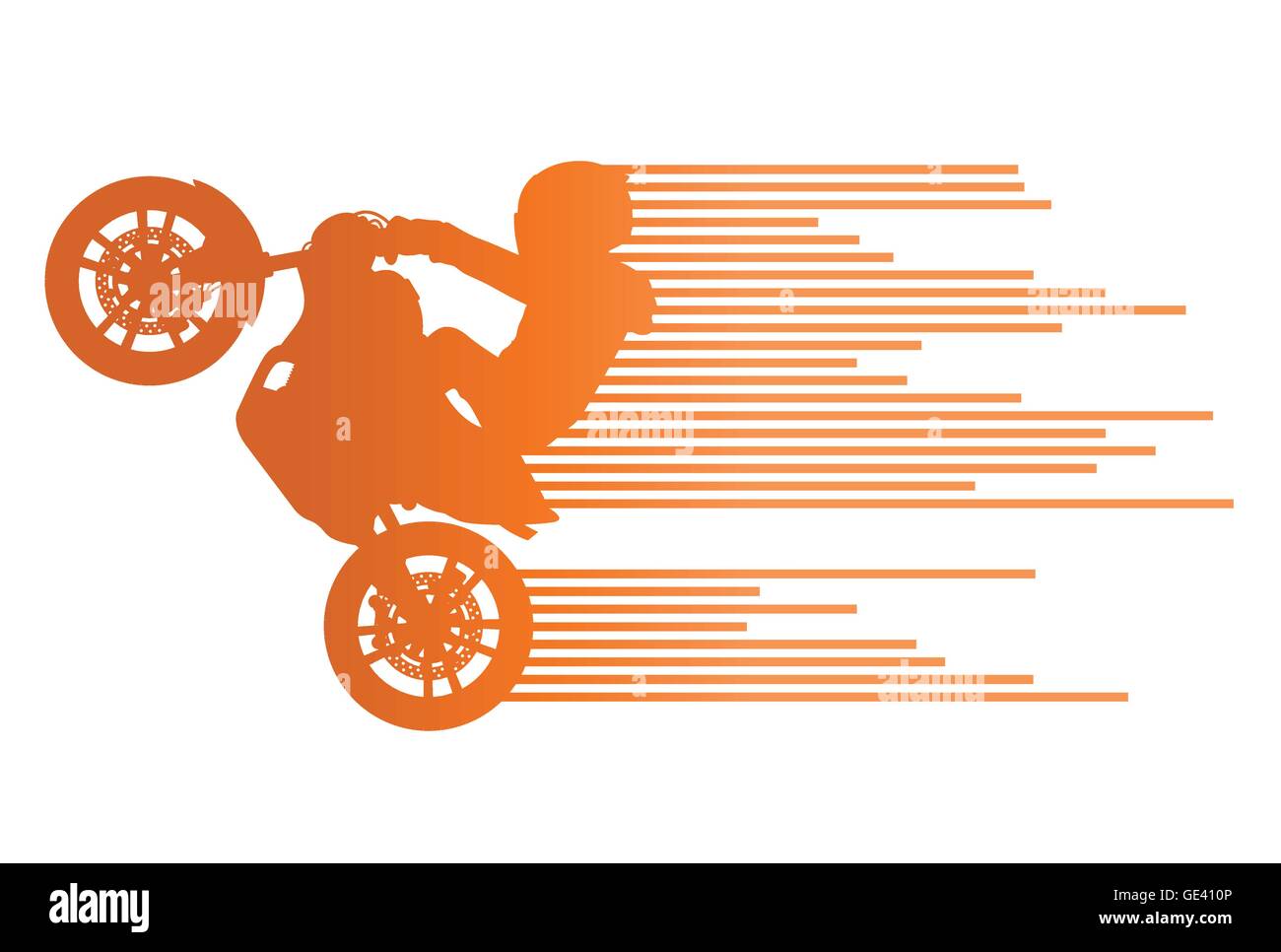 Moto rider antecedentes vectoriales truco stunt ilustración concepto hecho de rayas Ilustración del Vector