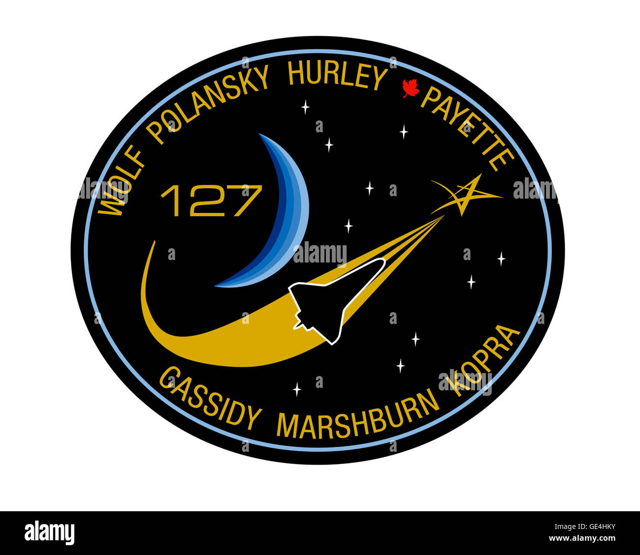 Lanzamiento: 6:03 P.M. EDT - Julio 15, 2009 Aterrizaje: 10:48 a.m. EDT - 31 de julio de 2009, el Centro Espacial Kennedy: La tripulación del Transbordador Espacial Endeavour: Comandante Mark L. Polansky, Douglas G. Piloto Hurley, especialistas de Misión David A. Wolf, Christopher J. Cassidy, Julie Payette, Thomas H. Marshburn, Timothy L. Kopra, Koichi Wakata y el propósito de la misión STS-127 fue para completar el montaje del laboratorio Kibo de Japón, que pedían cinco paseos espaciales e intrincado trabajo de robótica por el transbordador y la estación Www.nasa.gov/mission pages/shuttle/shuttlemissions/sts127... tripulaciones. ( Http://www.nasa.gov/mission pages Foto de stock