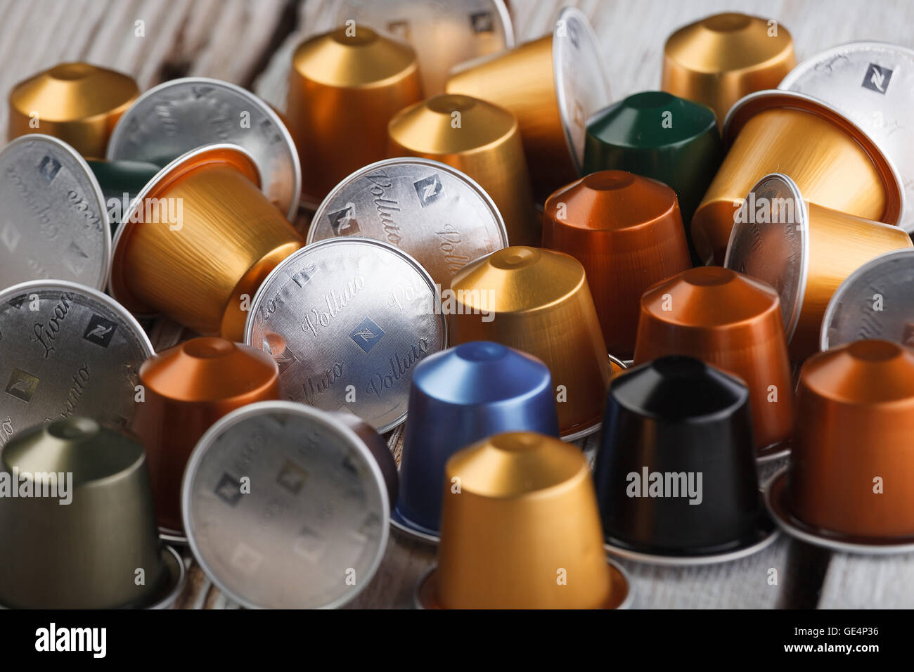 Varios tipos de cápsulas de café Nespresso Fotografía de stock - Alamy