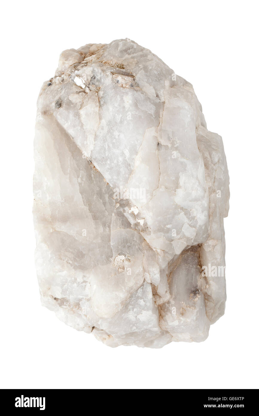 Roca Cuarzo De Piedra Blanca Cuarzo Aislada En Un Fondo Blanco
