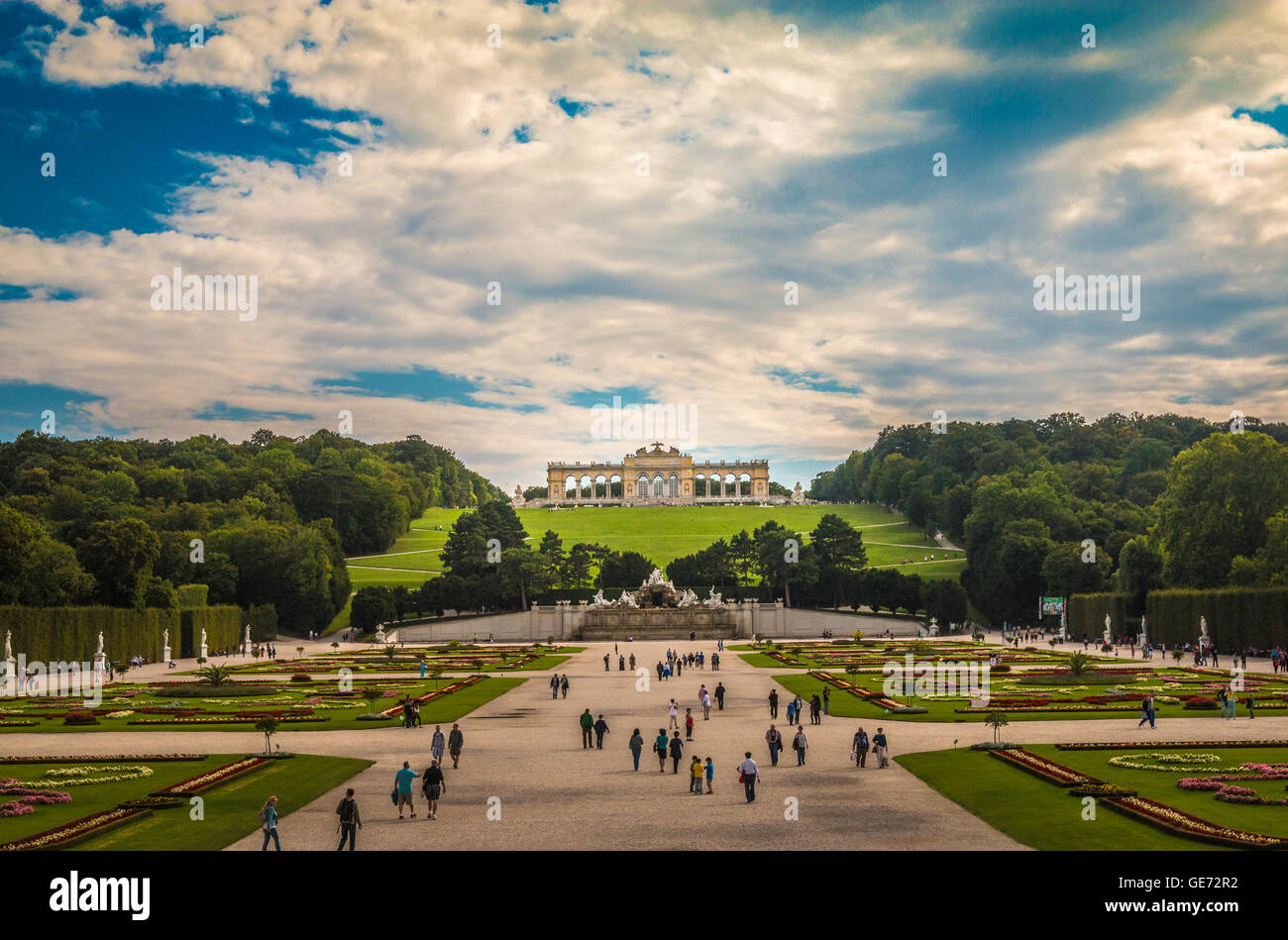 El Palacio de Schönbrunn en Viena, Austria Foto de stock