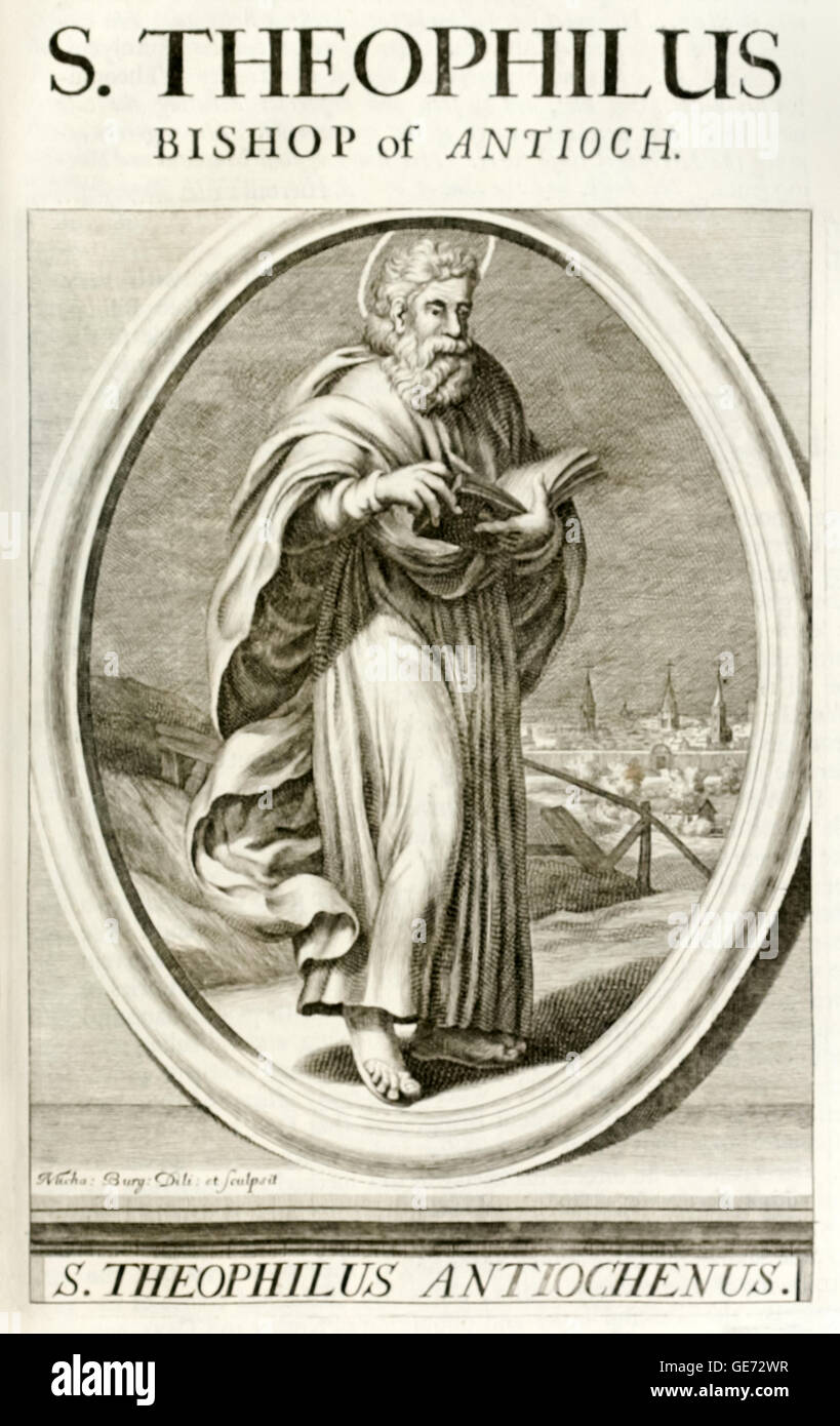 San Teófilo, obispo de Antioquía (circa 412) cuya labor principal era la disculpa a Autolycus. Foto de stock