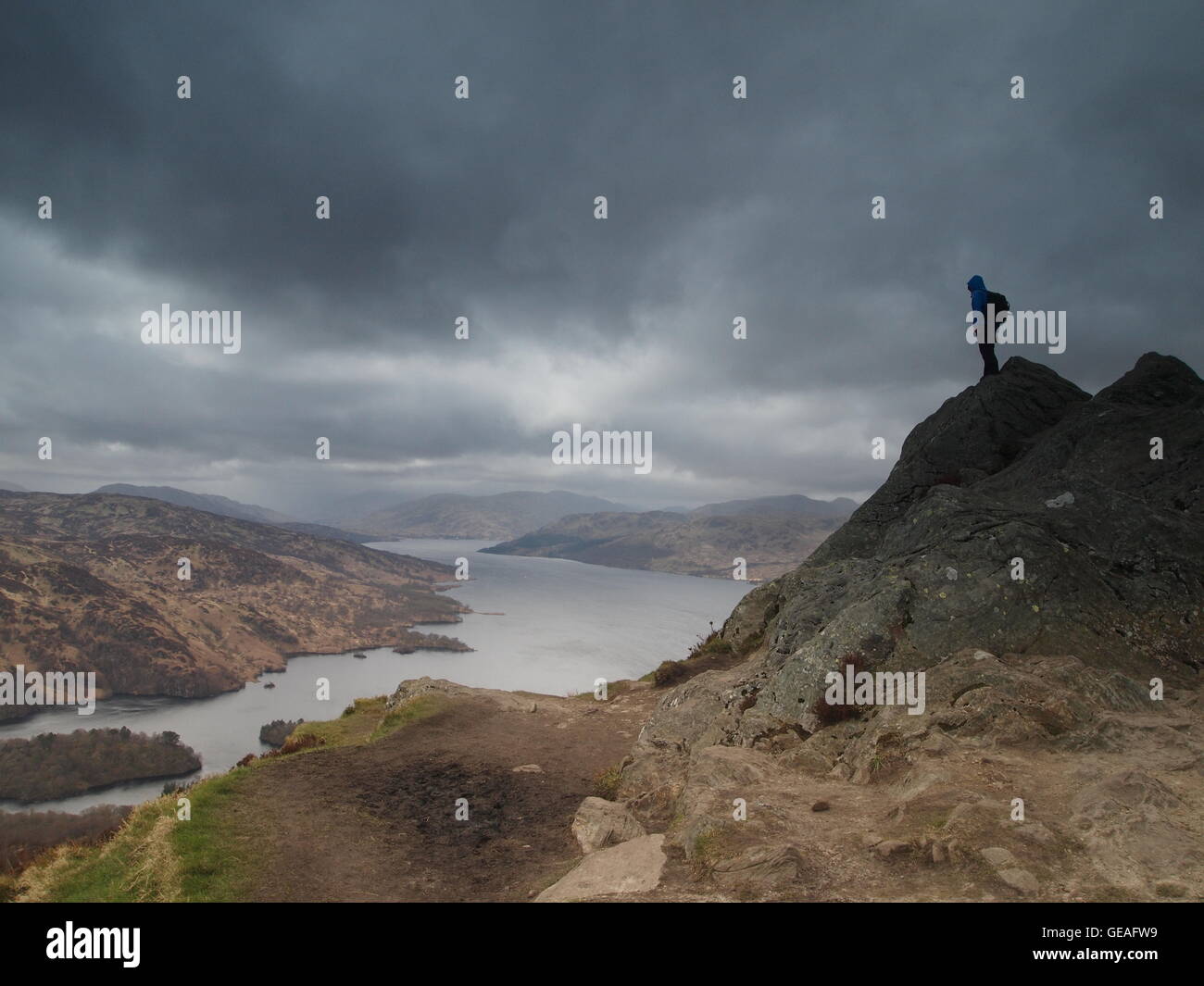Vista desde Ben A'an, Loch Katrine Foto de stock