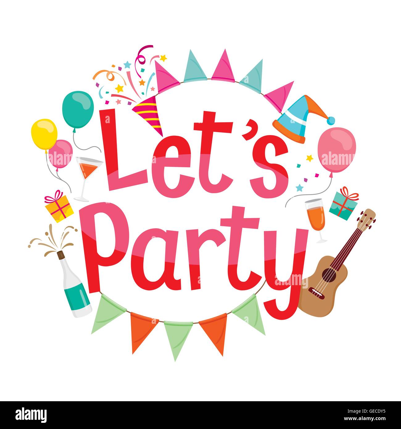 Carta Del Partido Iconos Y Decoracion En El Bastidor Del Circulo Caligrafia Banquetes Fiestas Y Celebraciones Imagen Vector De Stock Alamy