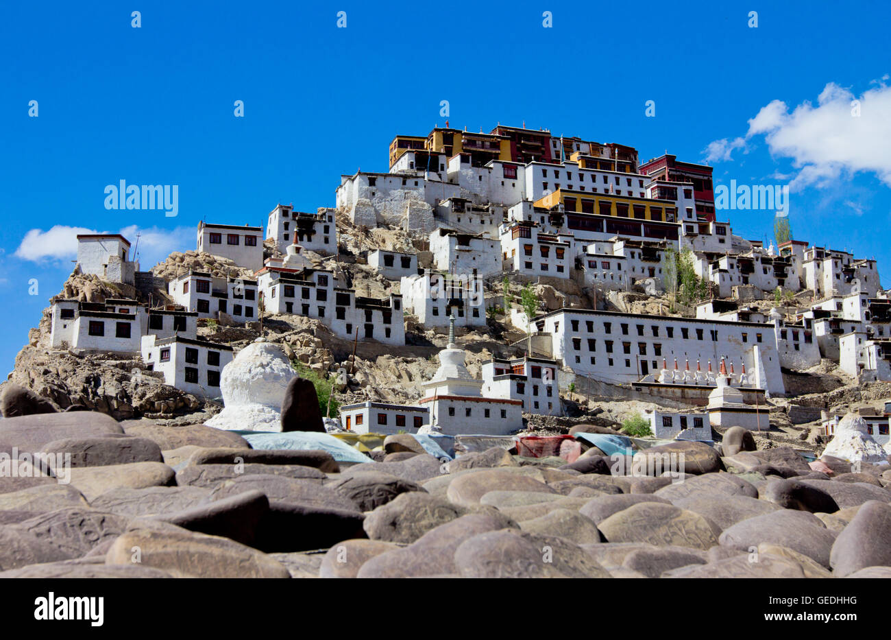 Tikse monasterio en Ladakh Cachemira Foto de stock