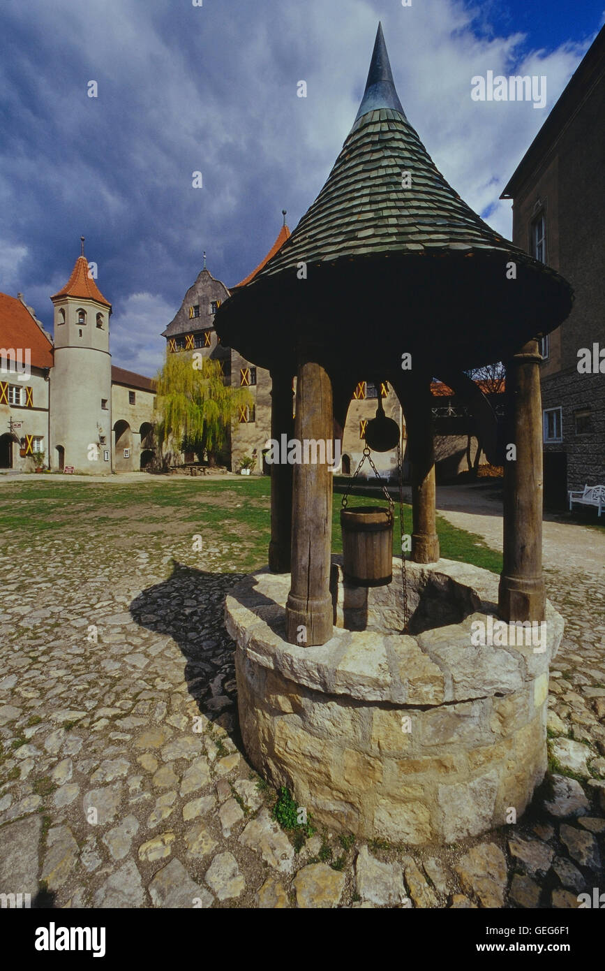 Harburg castillo medieval. Baviera. Alemania. Foto de stock