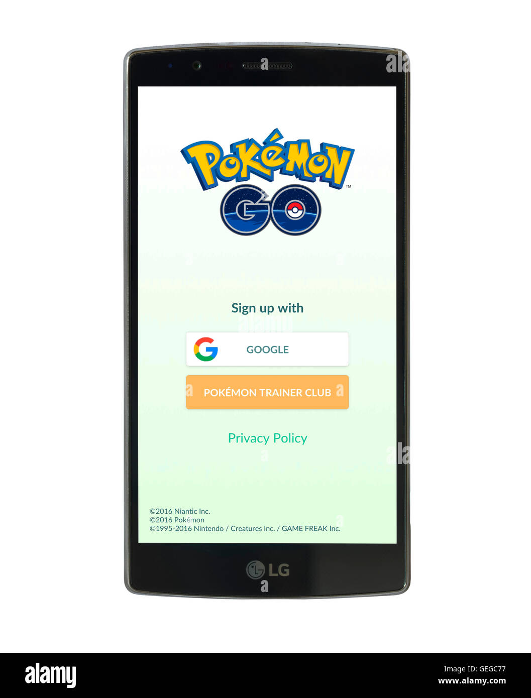 Pokemon Go en un smartphone LG G4 Foto de stock